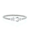 Fred Force 10 large model bracelet in white gold, diamonds and stainless steel - 360 thumbnail