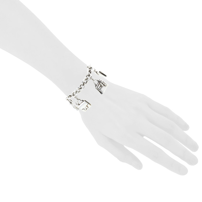 Bracciale Hermès La Ronde des Sacs in argento - Detail D1