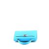 Borsa Hermès  Kelly 25 cm in pelle Epsom blu Frida - 360 Front thumbnail