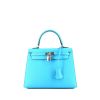 Borsa Hermès  Kelly 25 cm in pelle Epsom blu Frida - 360 thumbnail