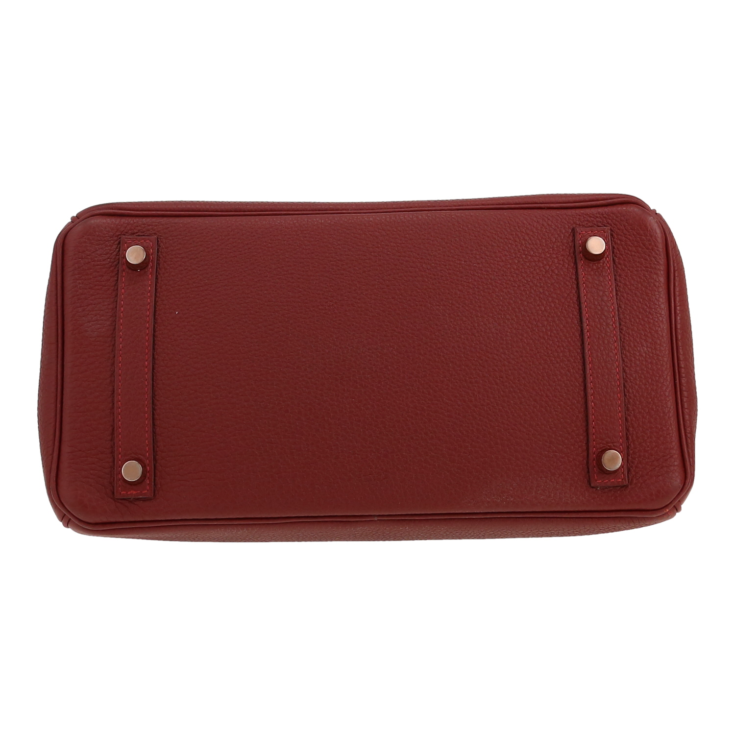 Borsa Hermès  Birkin 30 cm in pelle togo bordeaux - Detail D1