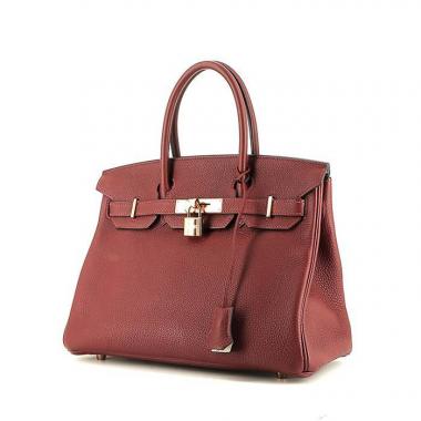 Borsa Hermès  Birkin 30 cm in pelle togo bordeaux