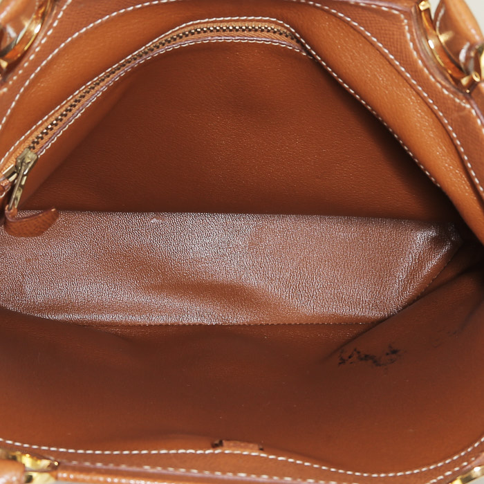 Hermès  shopping bag  in gold epsom leather - Detail D2