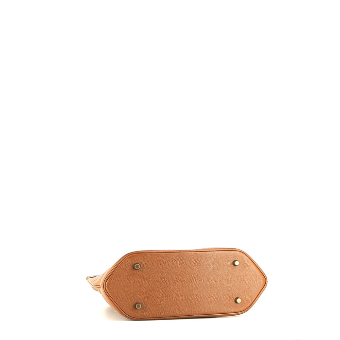 Sac cabas Hermès  en cuir epsom gold - Detail D4