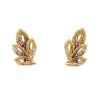 Vintage earrings for non pierced ears in yellow gold,  ruby and sapphires - 00pp thumbnail
