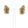 Vintage earrings for non pierced ears in yellow gold,  ruby and sapphires - 360 thumbnail