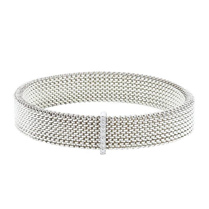 Brazalete Mauboussin Moi Non Plus & Toi Non Plus de acero, oro blanco 14k y diamantes