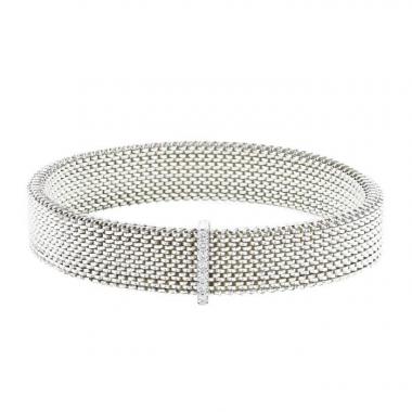 Brazalete Mauboussin Moi Non Plus & Toi Non Plus de acero, oro blanco 14k y diamantes
