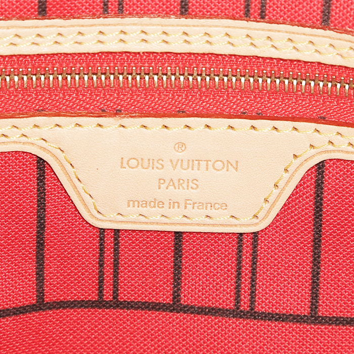 Bolso Cabás Louis Vuitton Neverfull modelo mediano  en lona y cuero marrón - Detail D3