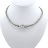 Fred Force 10 large model necklace in white gold,  stainless steel and diamonds - 360 thumbnail