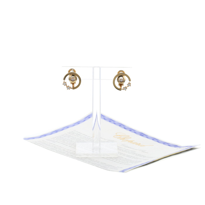 Orecchini Chopard Happy Diamonds in oro rosa e diamanti - Detail D2