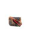 Sac bandoulière Gucci 1955 Horsebit mini en toile denim monogrammée et cuir marron - 00pp thumbnail