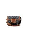 Gucci 1955 Horsebit mini shoulder bag in monogram denim canvas and brown leather - 360 thumbnail