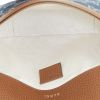 Sac bandoulière Gucci 1955 Horsebit mini en toile denim monogrammée et cuir marron - Detail D3 thumbnail