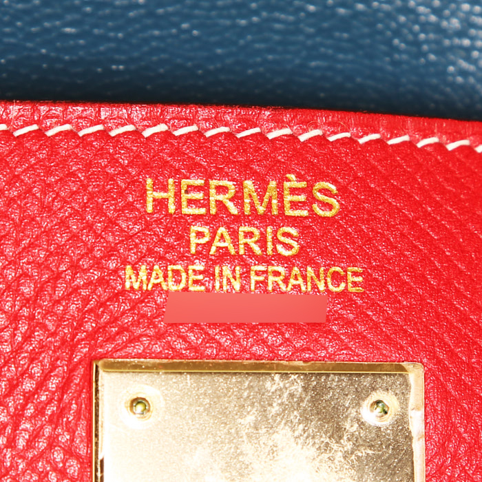Hermès  Kelly 35 cm handbag  in red epsom leather - Detail D4