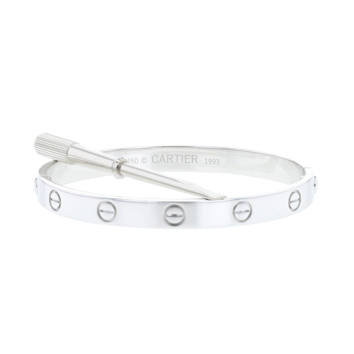 Cartier Love bracelet in white gold - Detail D2