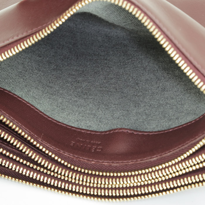 Borsa a tracolla Céline Trio in pelle bordeaux - Detail D2
