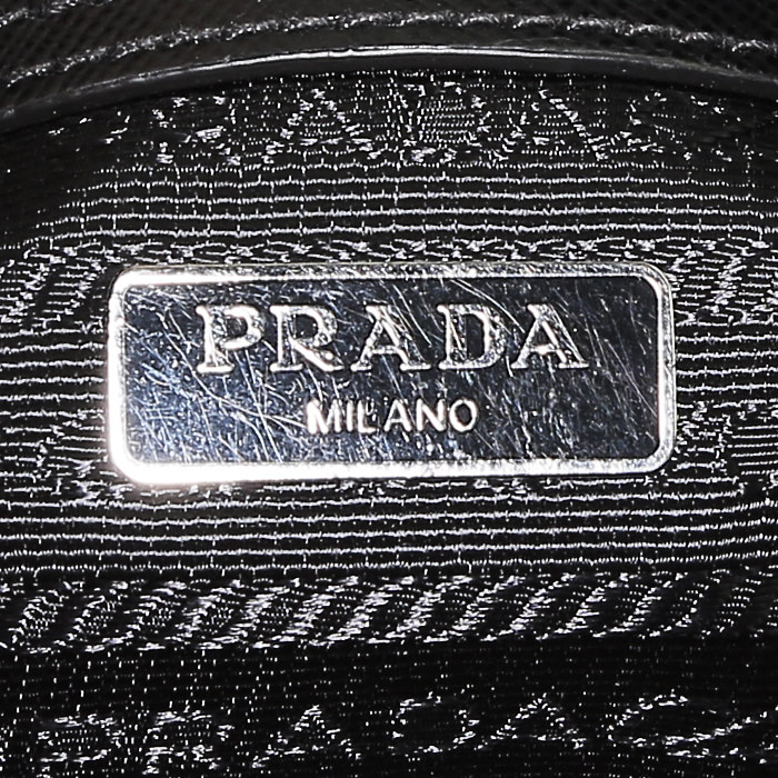 Borsa a tracolla Prada Nylon in tela nera e pelle nera - Detail D3