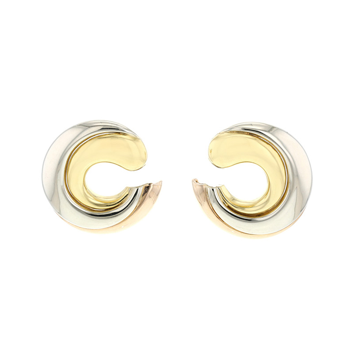 Cartier 18k Three Colour Gold C de Cartier Diamond Earrings | Rich Diamonds