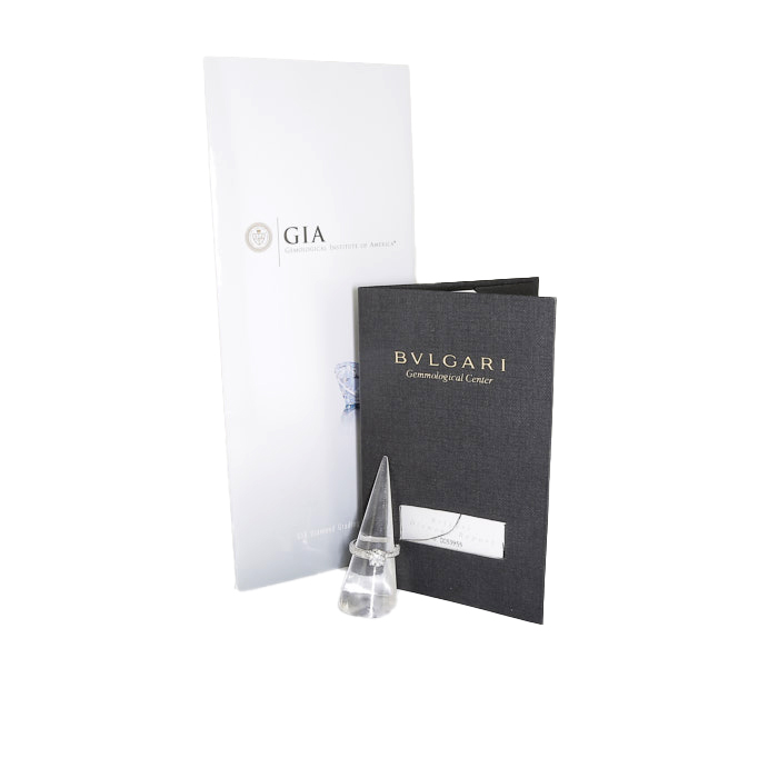 Bulgari Dedicata a Venecia solitaire ring in platinium and diamonds - Detail D2