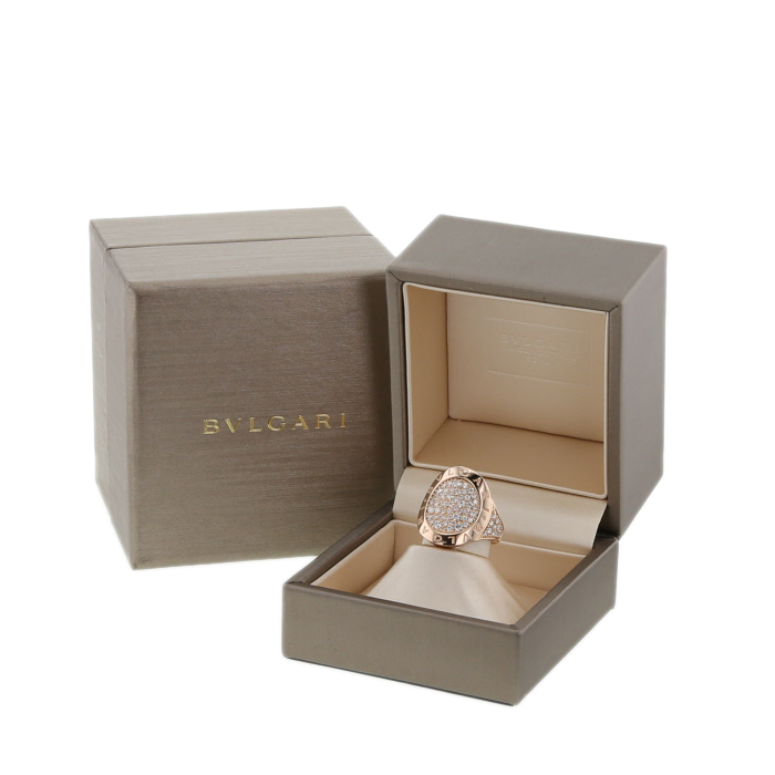 Bulgari Bulgari Bulgari ring in pink gold and diamonds - Detail D2
