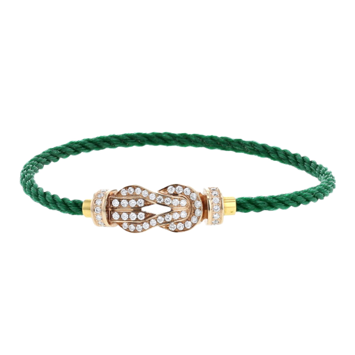 Fred Chance Infinie medium model bracelet in pink gold, yellow gold and diamonds