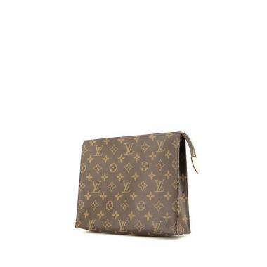 Pochette Louis Vuitton Toilette26 in tela monogram e pelle naturale
