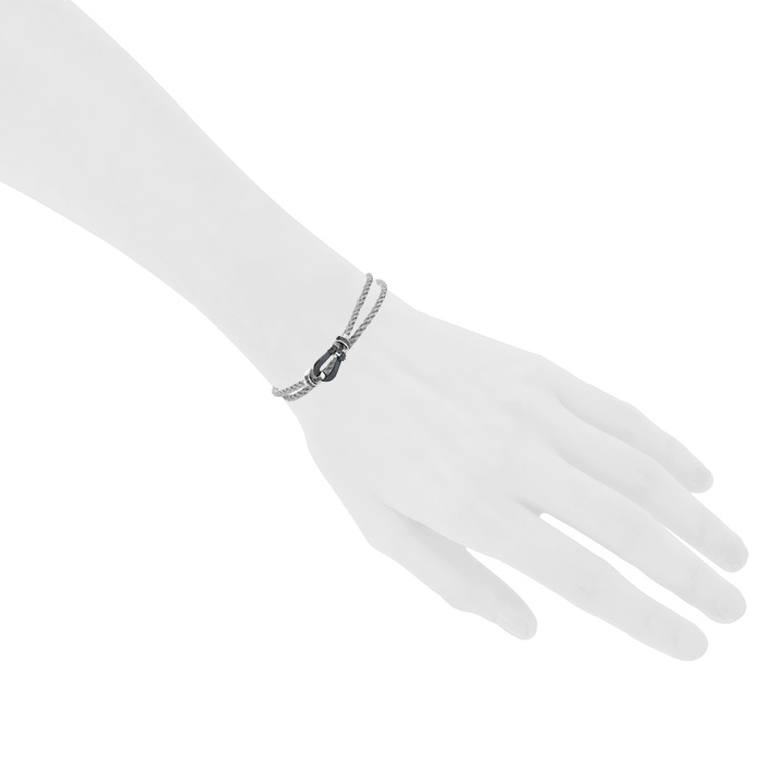 Bracciale Fred Force 10 medio in oro bianco, ceramica nero e diamanti nero - Detail D1