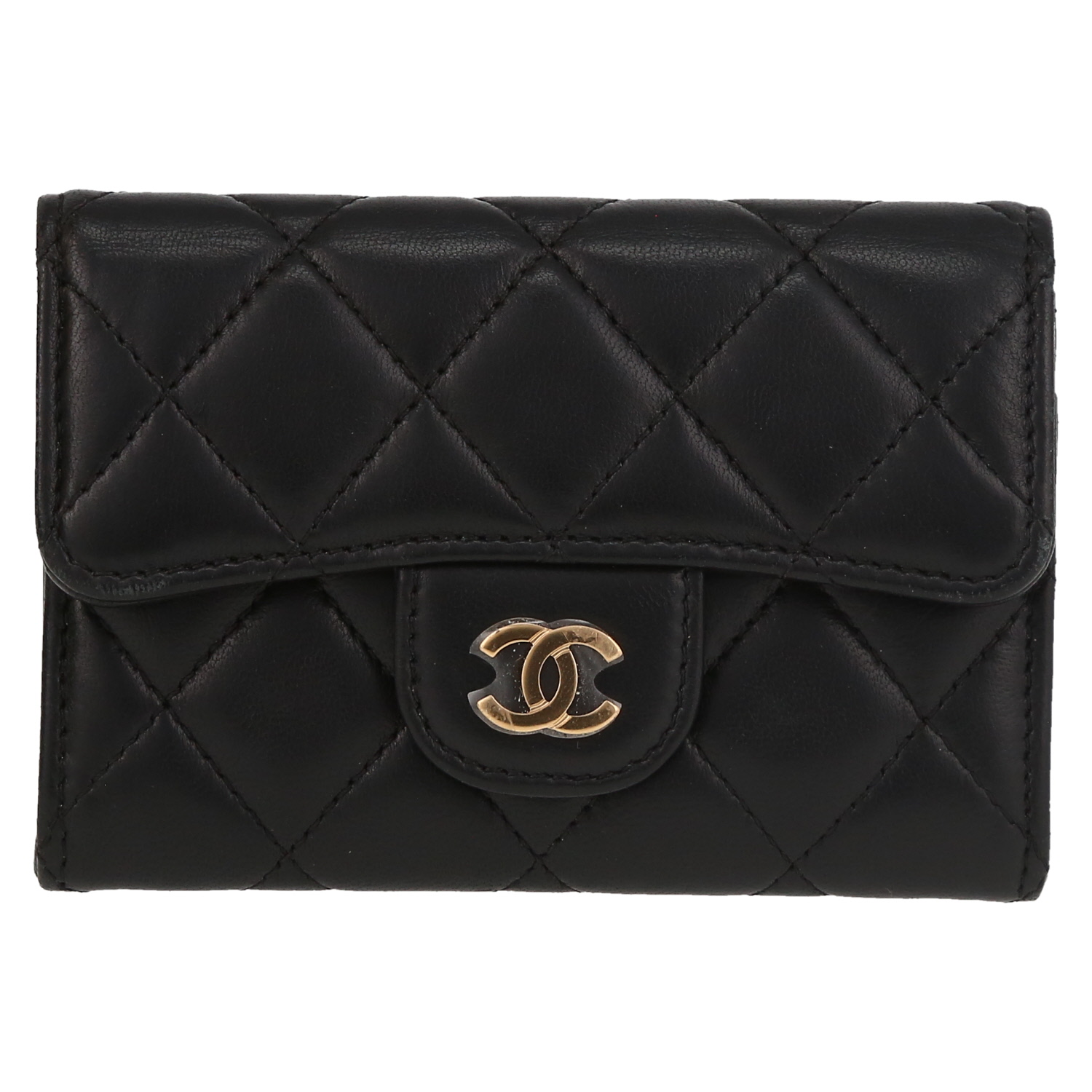 Monedero Chanel  Timeless en cuero acolchado negro - Detail D2