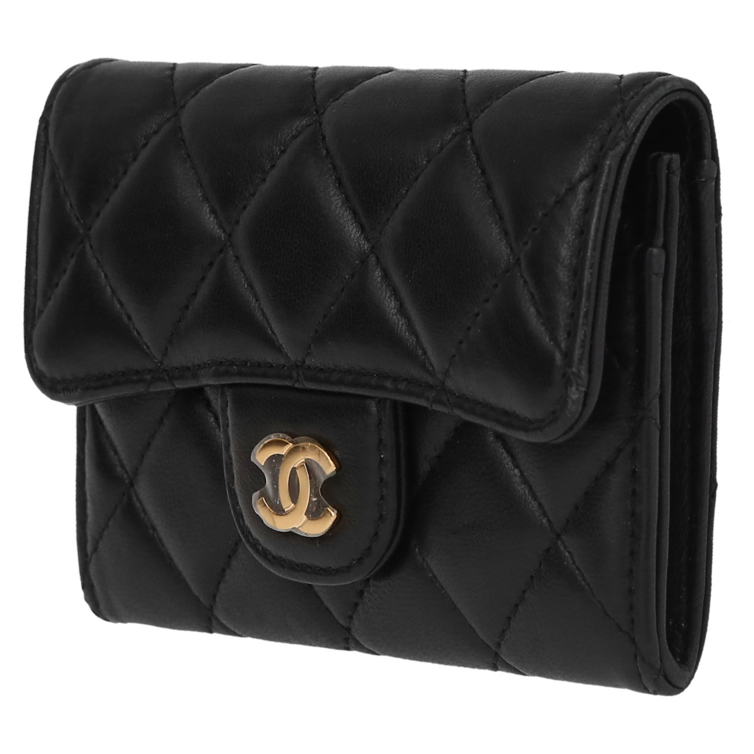 Porte-monnaie Chanel  Timeless en cuir matelassé noir - Detail D3