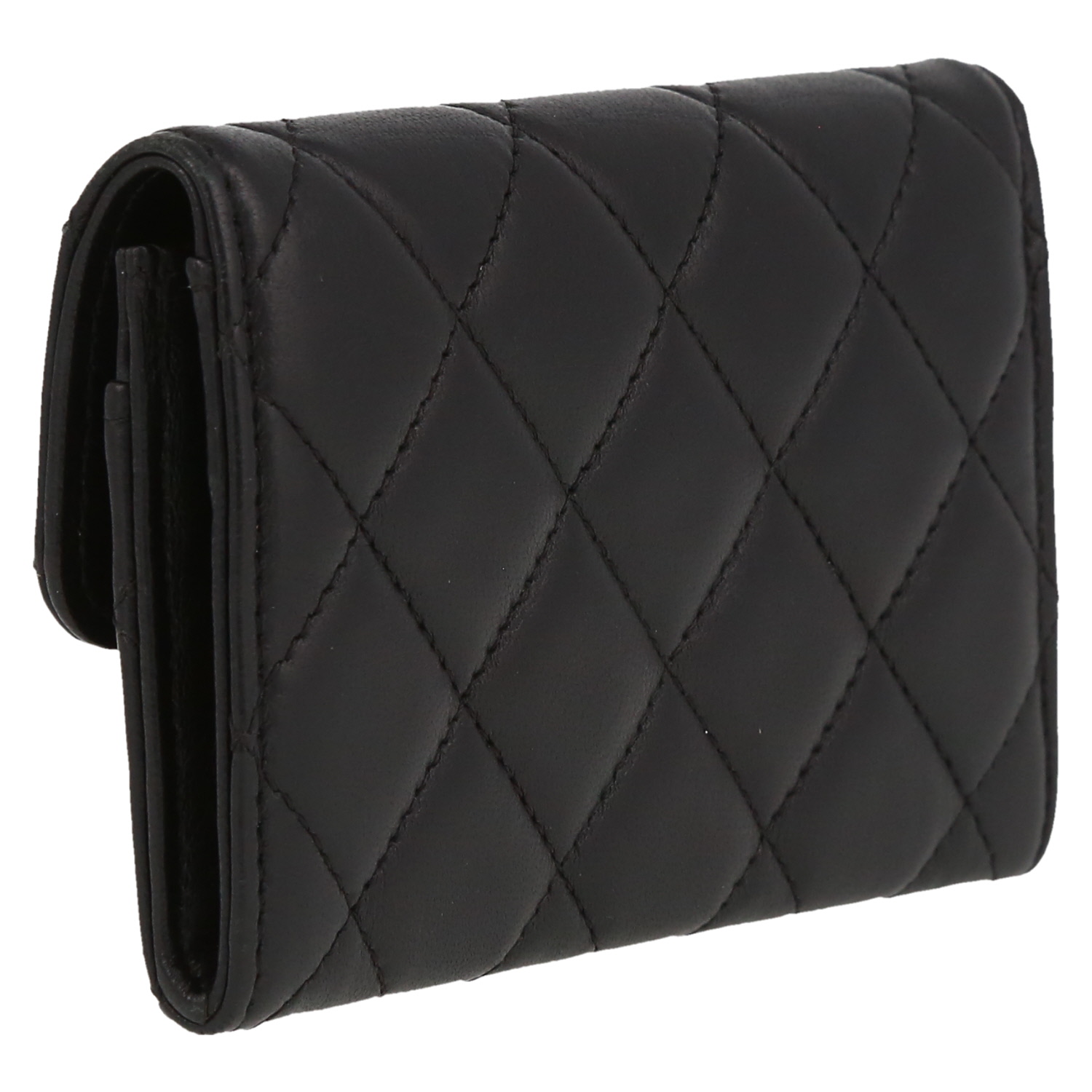 Porte-monnaie Chanel  Timeless en cuir matelassé noir - Detail D6