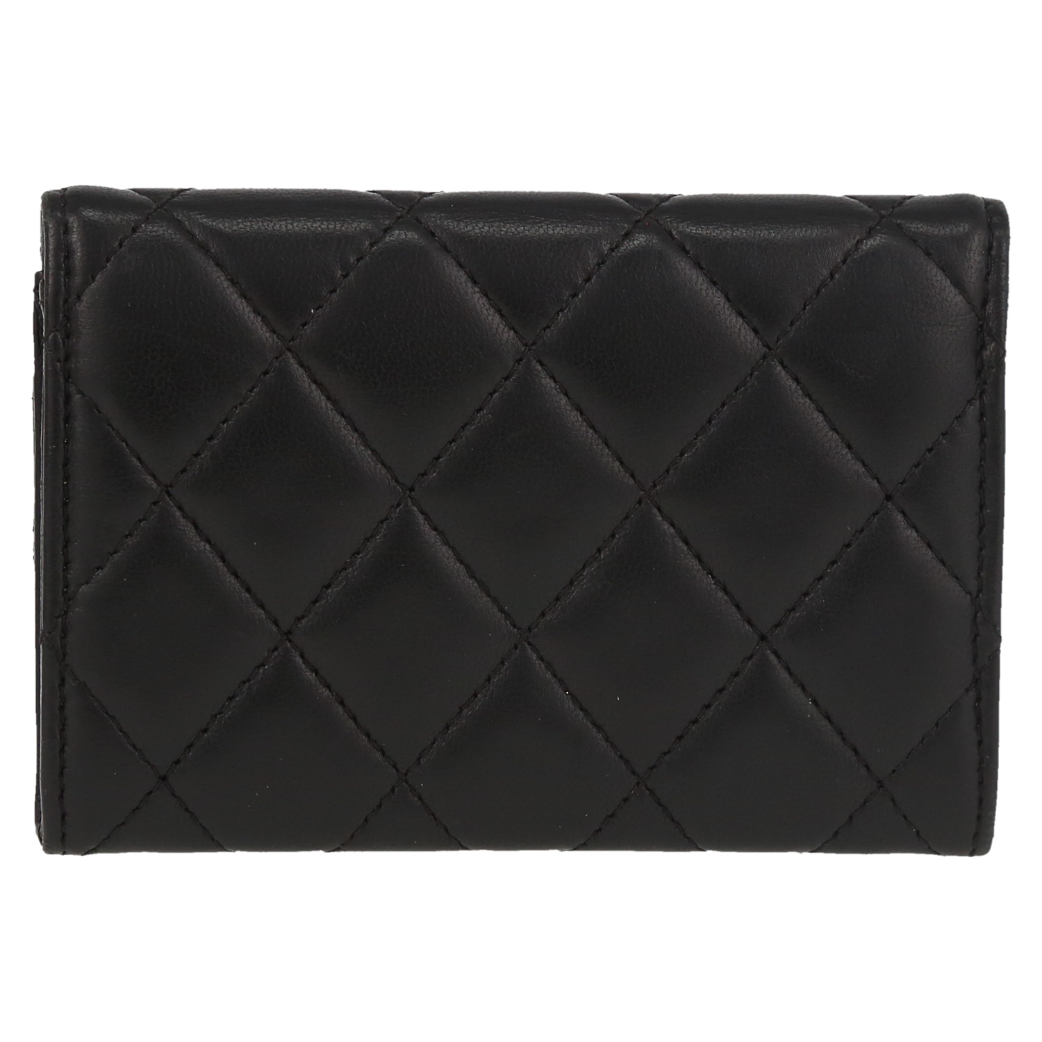 Chanel  Timeless wallet  in black quilted leather - Detail D7