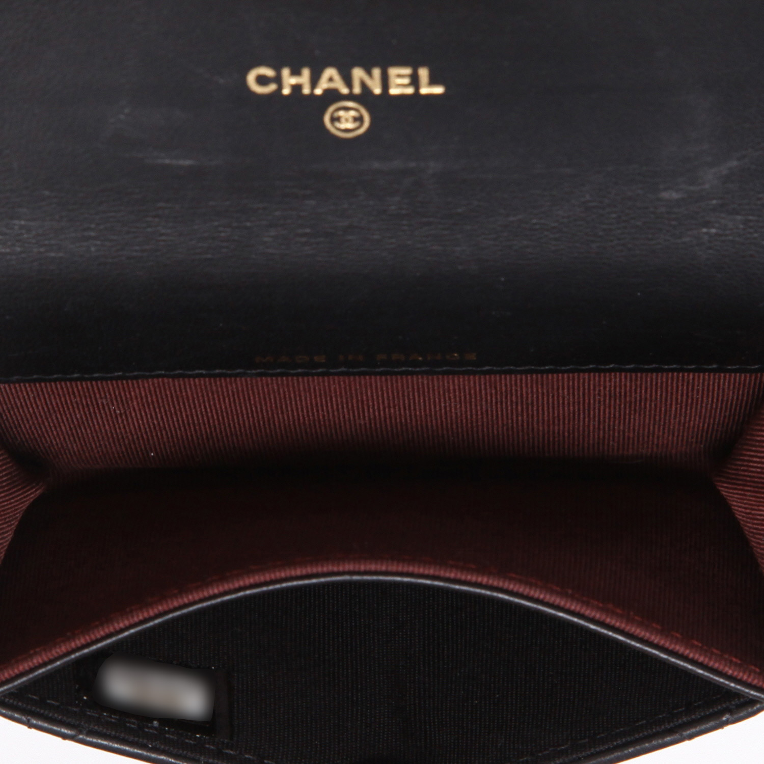 Monedero Chanel  Timeless en cuero acolchado negro - Detail D8