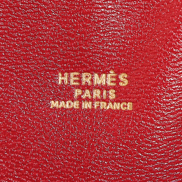 Borsa Hermès Macpherson in pelle Courchevel rossa - Detail D4