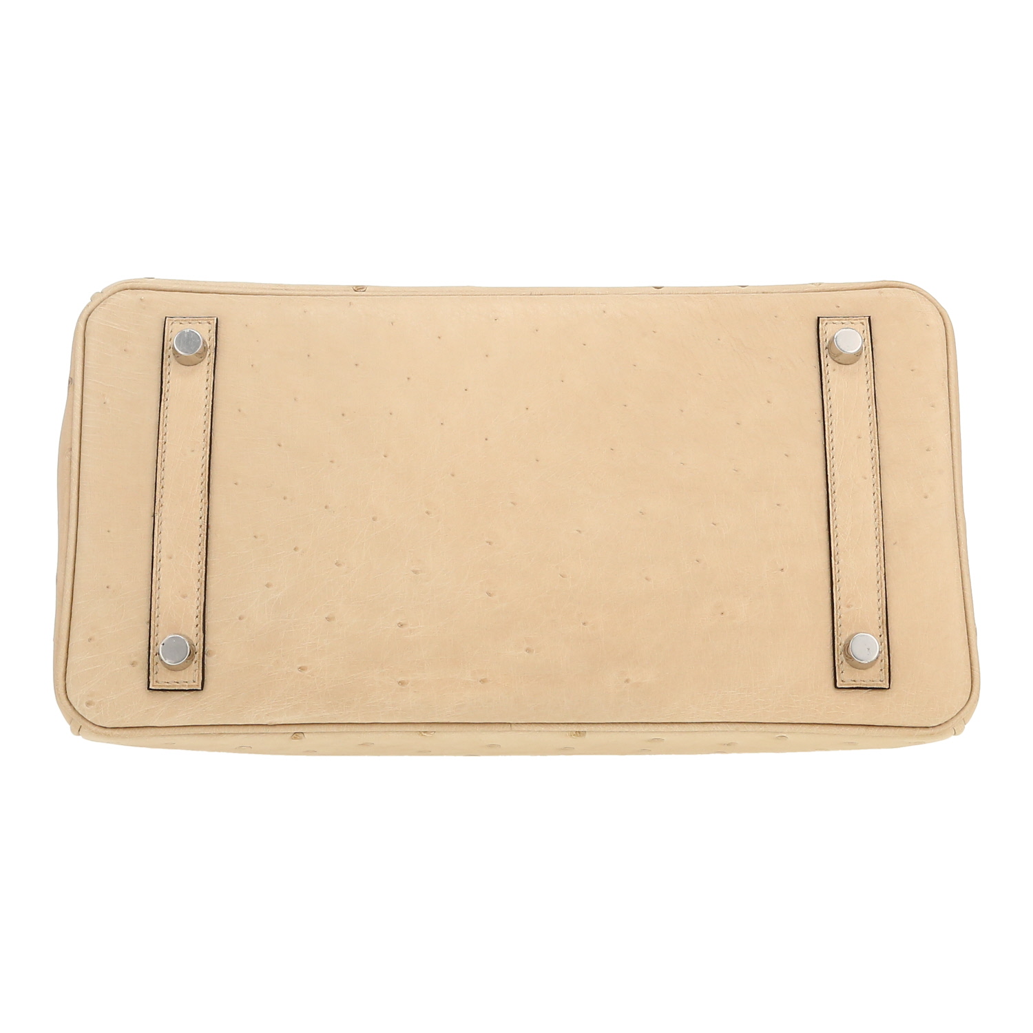 Sac à main Hermès  Birkin 30 cm en autruche beige - Detail D1