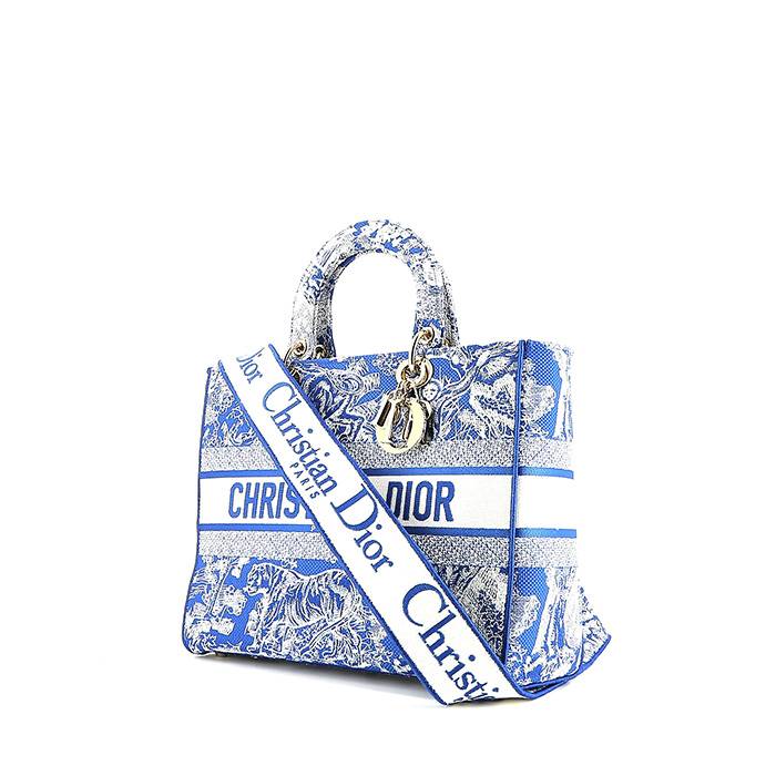 Dior - Authenticated 30 Montaigne Handbag - Cloth Blue for Women, Very Good Condition