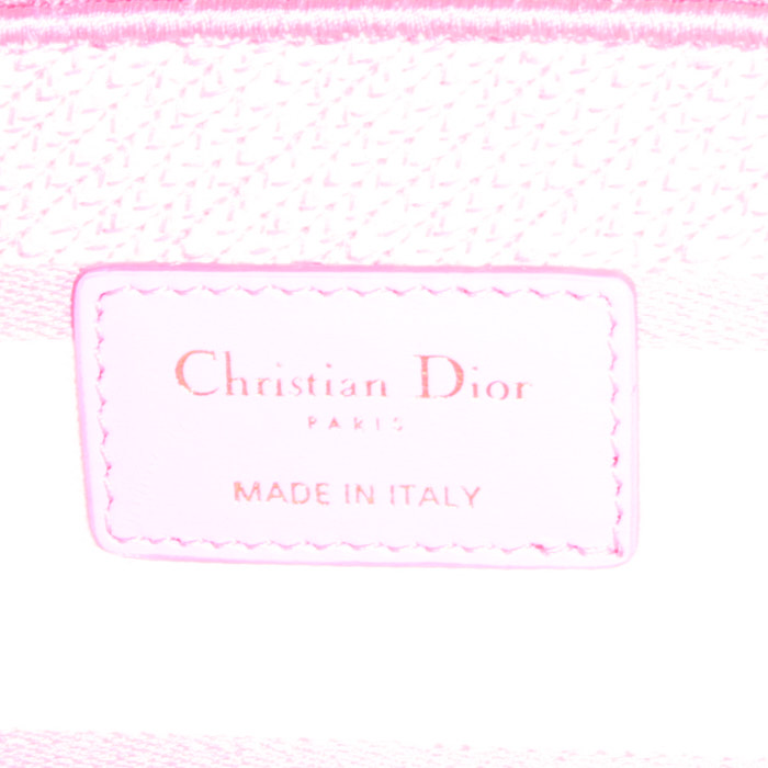 Dior  Lady D-Lite handbag  in pink canvas - Detail D4