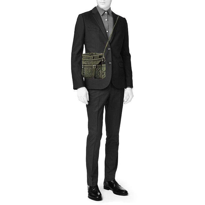 Dior Diorcamp shoulder bag in khaki canvas - Detail D1