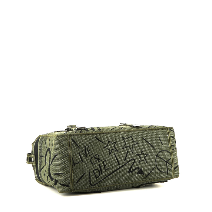 Dior Diorcamp shoulder bag in khaki canvas - Detail D4