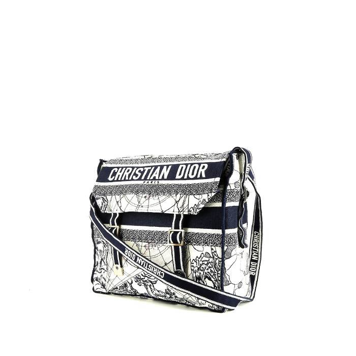 Dior  Diorcamp shoulder bag  in navy blue and white canvas - 00pp