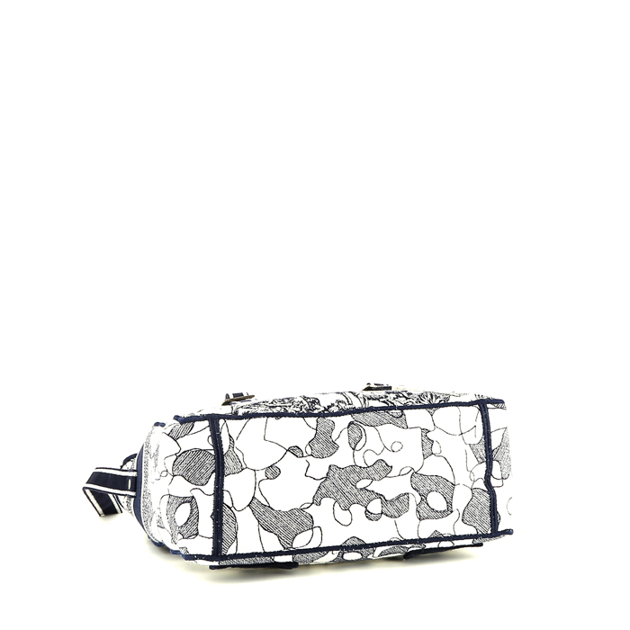 Sac bandoulière Dior  Diorcamp en toile bleu-marine et blanche - Detail D4