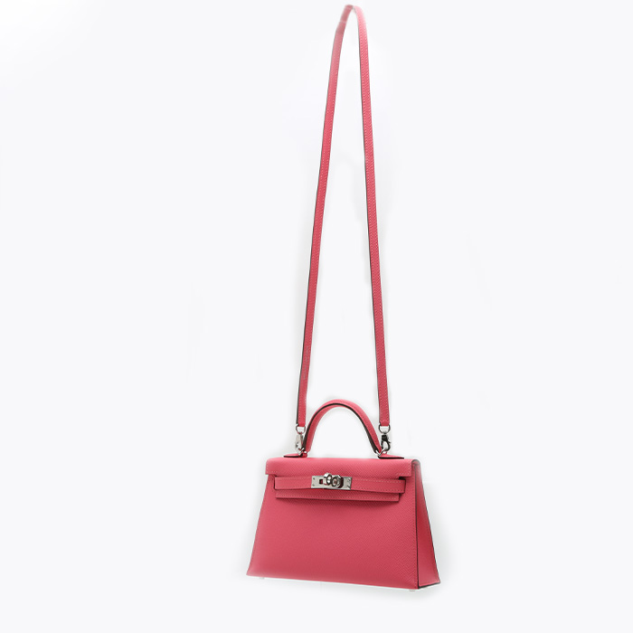 Bolso de mano Hermès  Kelly 20 cm en cuero epsom azalea pink - Detail D8
