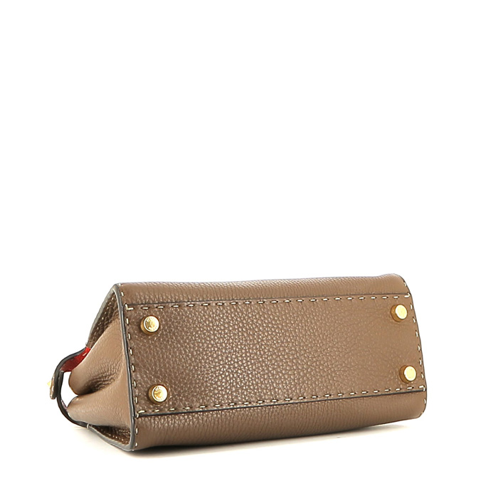 Borsa Fendi  Peekaboo modello piccolo  in pelle color talpa - Detail D5