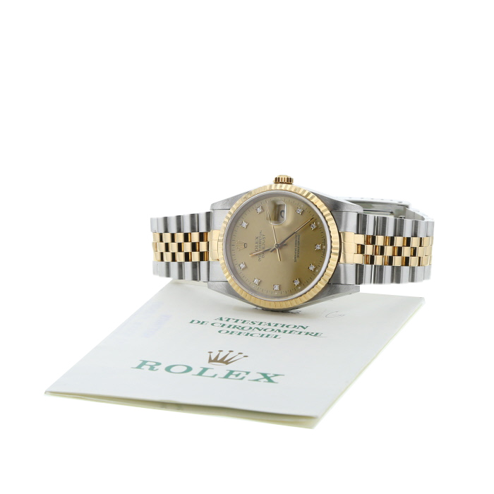 Montre Rolex Datejust en or et acier Ref: 16233  Vers 1993 - Detail D2