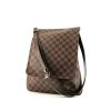 Bolso para llevar al hombro Louis Vuitton Musette en lona a cuadros ébano y cuero esmaltado marrón - 00pp thumbnail