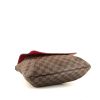 Borsa a spalla Louis Vuitton Musette in tela a scacchi ebana e pelle lucida marrone - Detail D4 thumbnail
