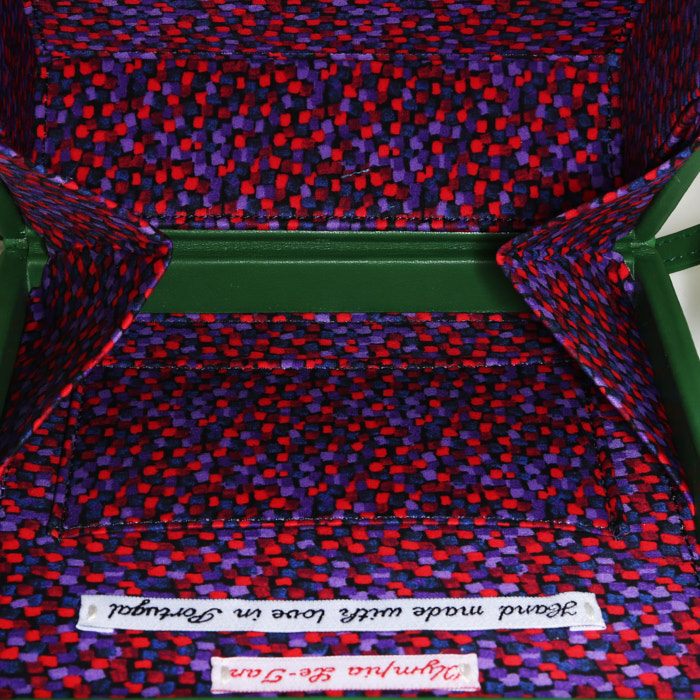 Sac bandoulière Olympia Le-Tan Tulum Gypset en toile verte et cuir vert n°01/16 - Detail D3