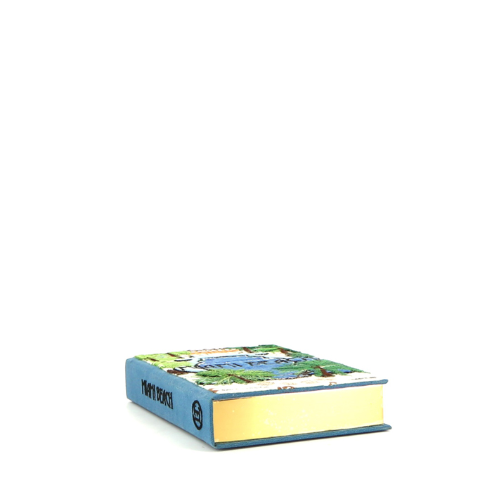 Bolsito de mano Olympia Le-Tan Assouline In the spirit of MIAMI BEACH en lona azul n°48/77 - Detail D5