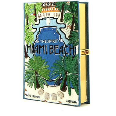 Pochette Olympia Le-Tan Assouline In the spirit of MIAMI BEACH in tela blu n°48/77