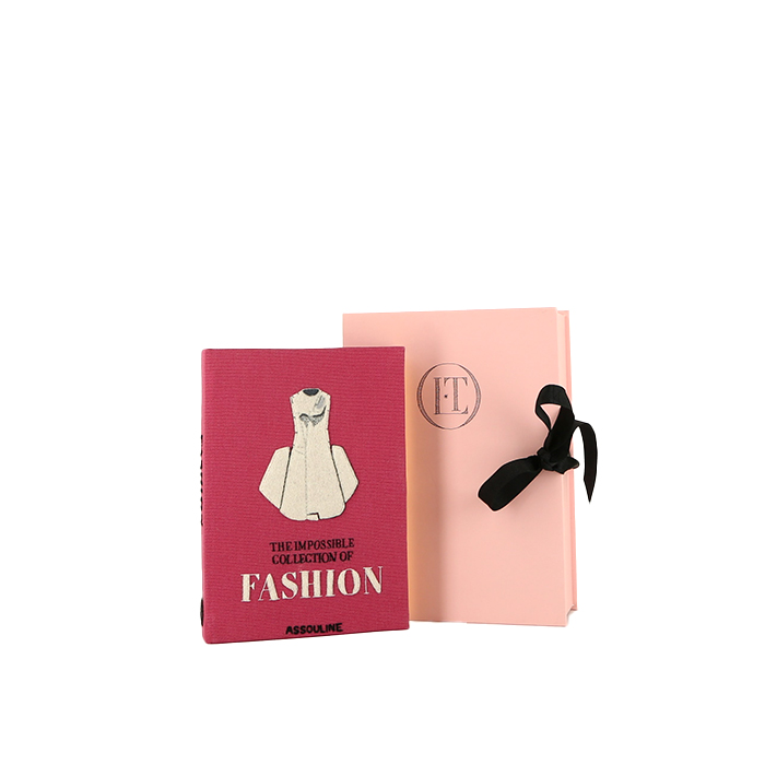 Pochette Olympia Le-Tan Assouline The impossible collection of Fashion in tela rosa e bianca n°06/77 - Detail D1